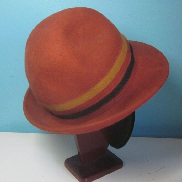 Adora Rusty Orange Wool Hat "One Size" - Picture 8 of 11